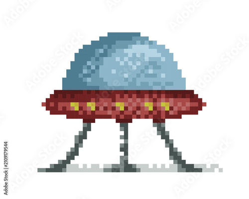 The symbol of pixel alien ship.