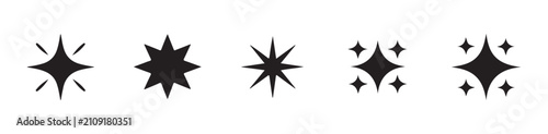 Tableau sur toile Set of sparkle icons vector, collection of star and sparkle vector design illustration