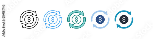 Fotografía Iteration Icon Set Multiple Style Collection