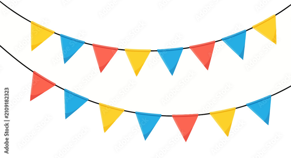 Obraz premium Vibrant and playful vector illustration featuring colorful geometric shapes, abstract patterns, and bright colors on a clean white background for modern graphic design projects.