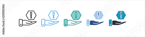 Photos Precaution Icon Set Multiple Style Collection