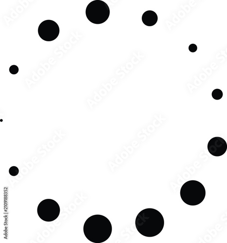 Konstfotografi Circular dot arrangement black silhouette on white background