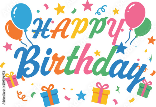 Happy Birthday typography banner