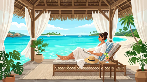 Relaxing tropical resort getaway for a peaceful beach vacation
