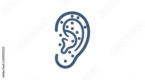 Ear Acupuncture Points Vector Icon