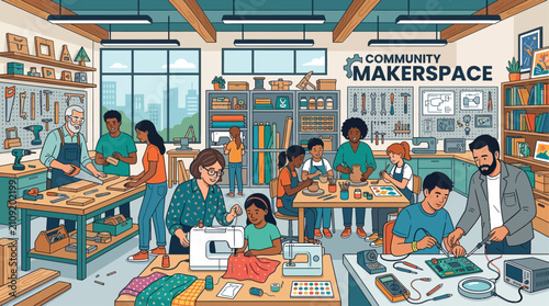 Creative Activities in a Community Makerspace Environment
