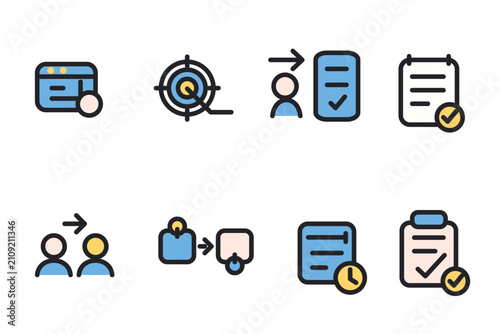 Modern Office Line Icons Pack Editable Vector Illustration.