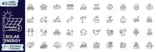 Bild auf Leinwand Solar Energy Icon Set