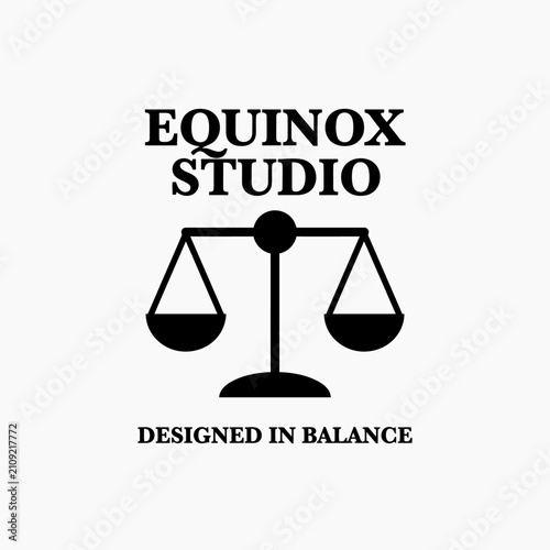 Balanced scale icon symbolizing harmony, ethics, and legal equilibrium in a clean style.