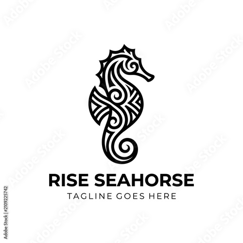 Decorative marine animal icon with intricate swirls, suitable for boutique and wellness brands.