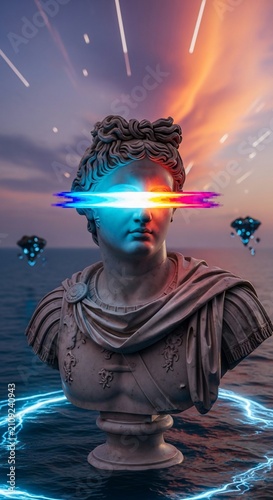 Ancient Muse Meets Neon Future