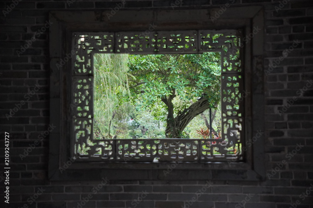 Fototapeta premium window in a brick wall