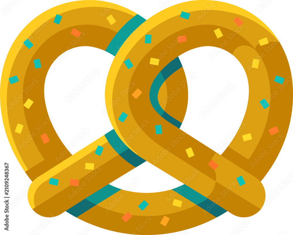 Naklejka premium Soft Pretzel Modern Flat Vector Illustration Isolated on White Background