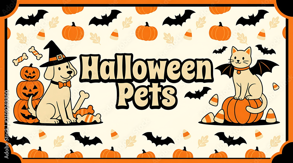 Fototapeta premium Halloween-themed pumpkins with bats and spooky decorations , Happy halloween 2026, Halloween 2026, Halloween, Halloween design, Halloween Poster Design .