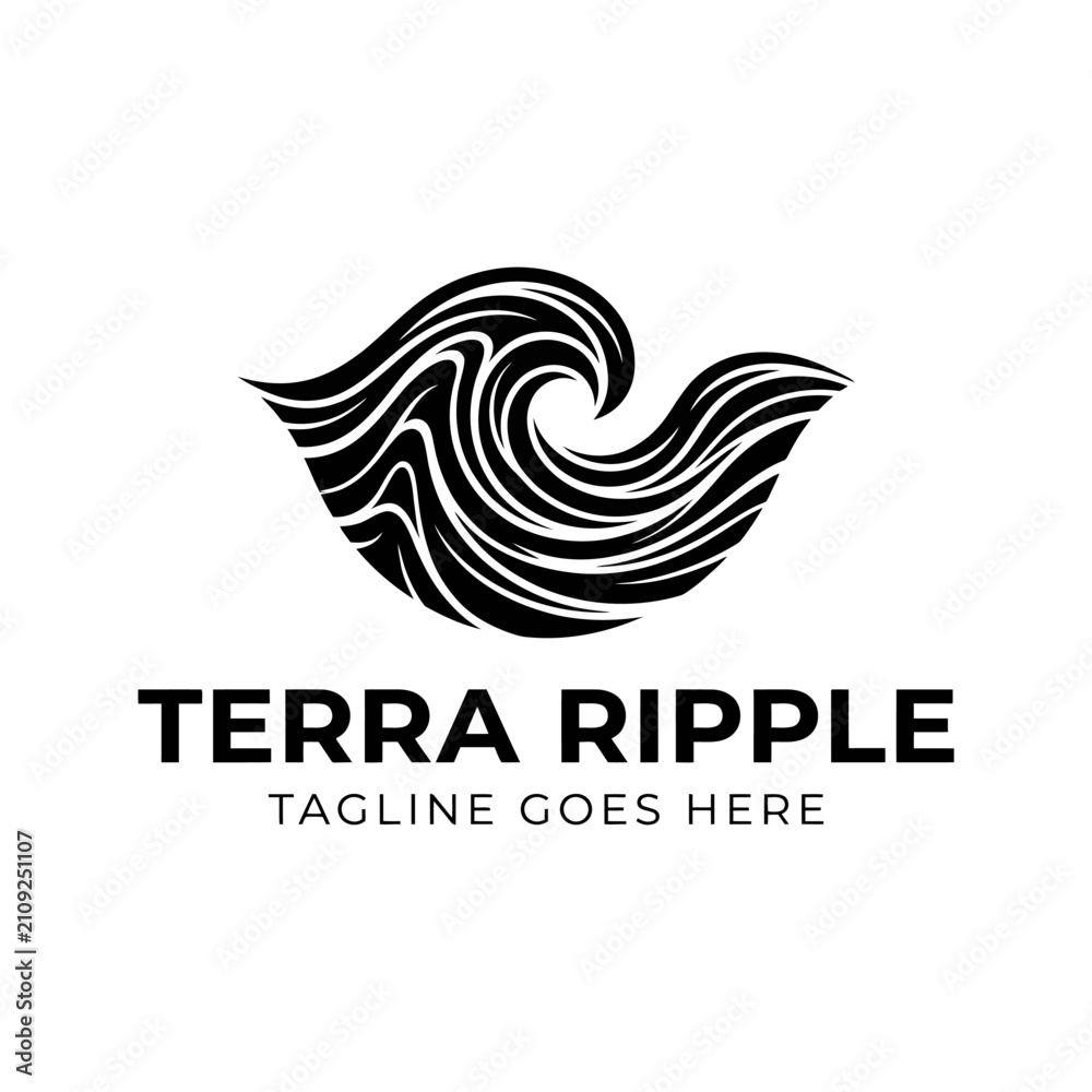 Fototapeta premium Flowing water symbol for marine activities or spa branding.