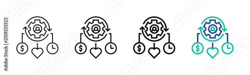 Resource Utilization Icon Collection Different Style Outline