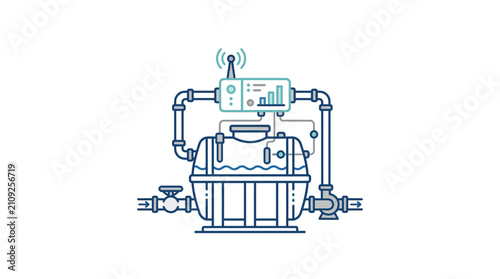 Industrial water pump system with digital monitoring panel