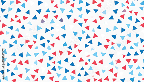 Seamless Pattern of Red and Blue Triangles on White Background - Geometric Abstract Design