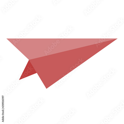 Red Paper Airplane Vector Illustration | Minimal Origami Flying Plane Icon Design