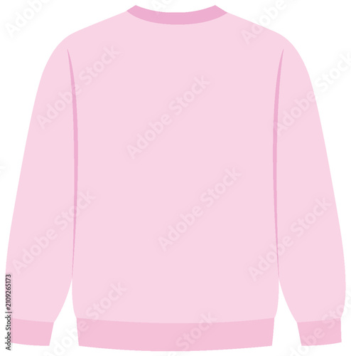 Pink Crewneck Sweatshirt Vector Illustration for Apparel Design Mockup