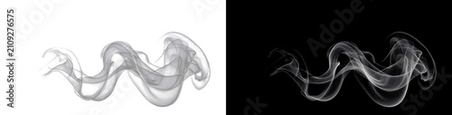 Foto Long Wavy White Smoke Trail Isolated on Transparent Background