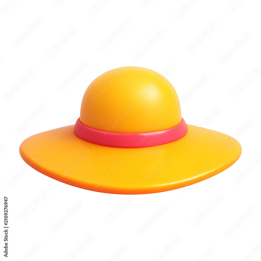 Fototapeta premium PNG Bright yellow summer hat