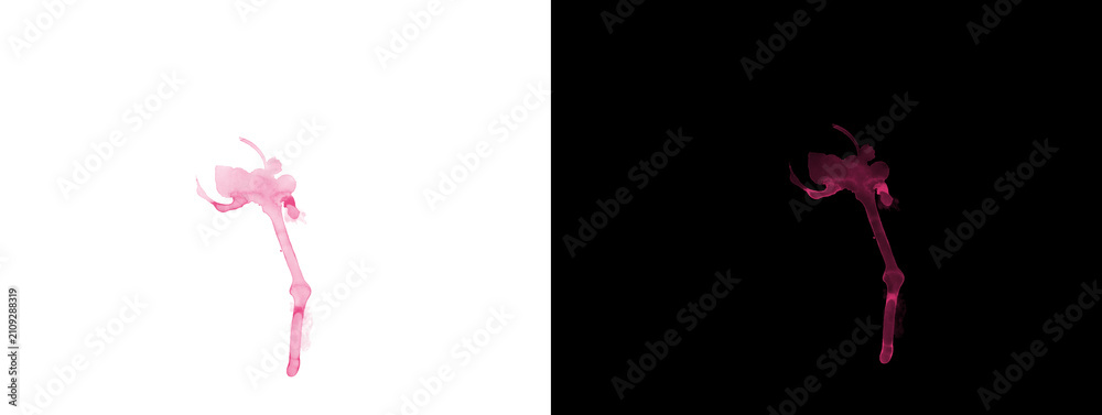 Obraz premium Pink Neon Particle Abstract Vertical Splash on White and Black Backgrounds