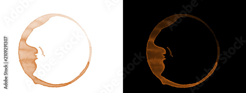 Foto Orange Neon Particle Incomplete Circle with Blob on White and Black Backgrounds