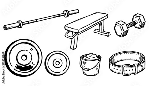 Canvastavla Weightlifting doodle collection