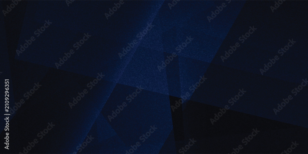 Obraz premium Black dark navy blue silver abstract pattern background. Geometric shape. Line triangle angle fold polygon diamond 3D. Color gradient ombre. Rough grain noise