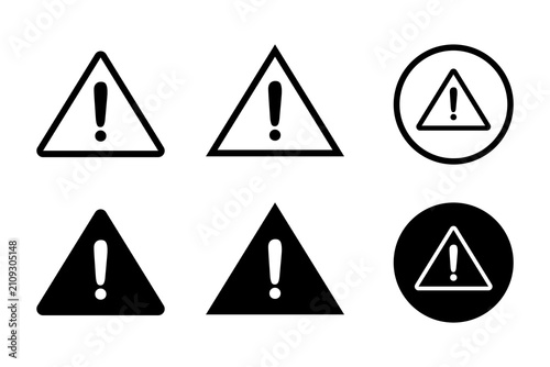 Set of Warning sign icon vector