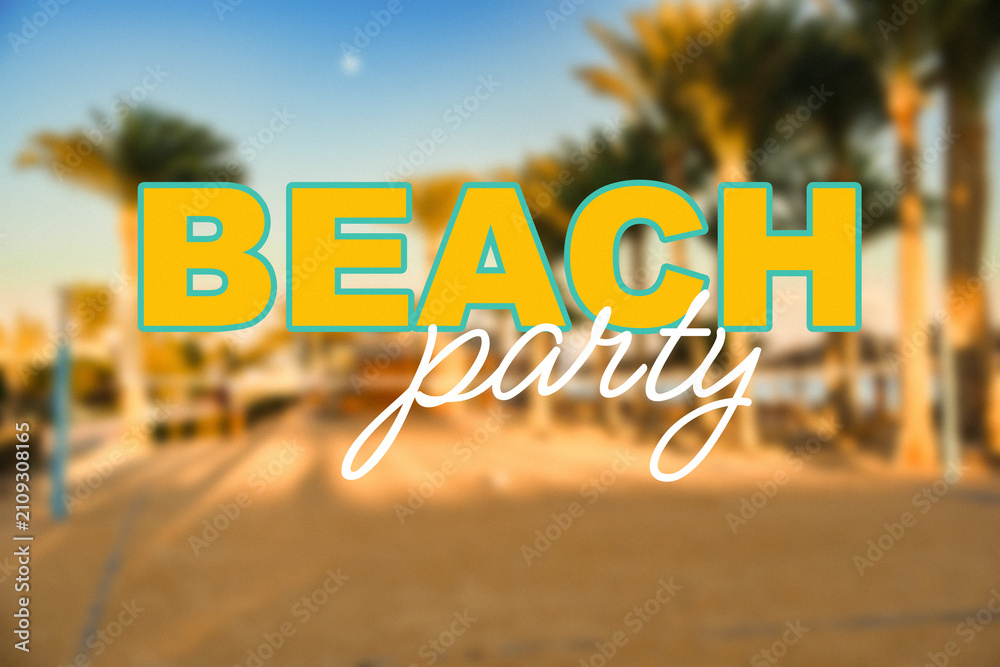Fototapeta premium Celebrate at a beach party for a birthday with friends and family during the evening sun