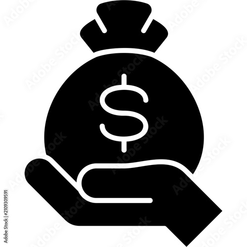 Foto Glyph Solid Borrower Icon