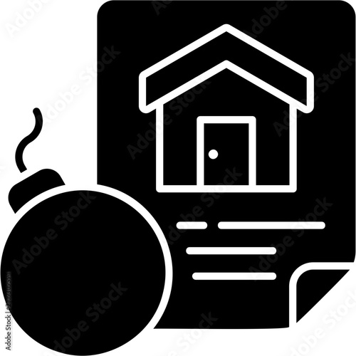 Foto Glyph Solid Debt Icon