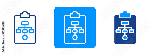 Bild auf Leinwand Flowchart Icon In Dual Tone Style