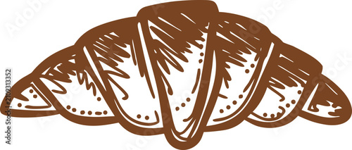 Foto Croissant illustration of delicious fresh buttery French pastry snack