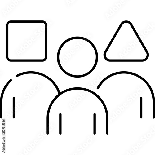 Obraz na płótnie Line Art Diversity Icon