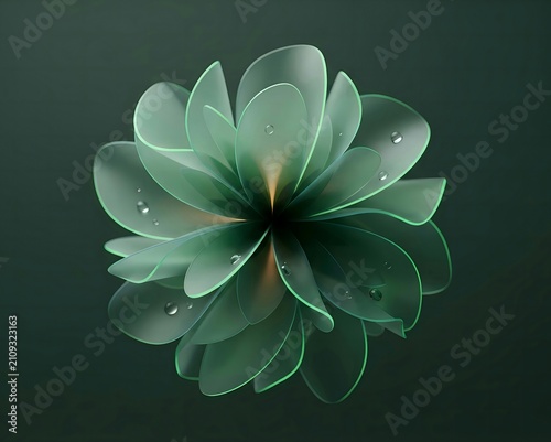 Aesthetic green flower illustration wallpaper background for modern digital design and creative projects