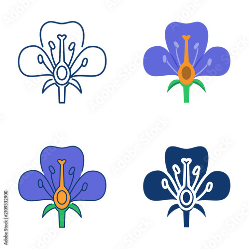 Flower structure icon set