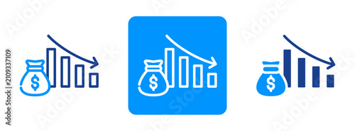 Foto Reduction Icon In Dual Tone Style