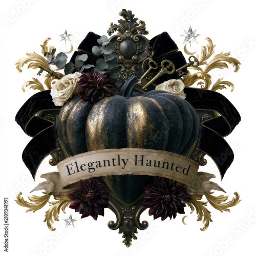 Elegantly haunted pumpkin design for Halloween lovers
