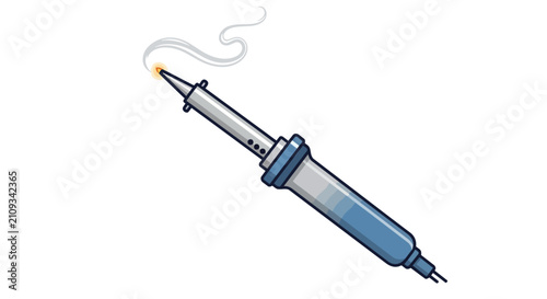 Professional Soldering Iron Tool with Smoke for Electronics Repair and Industrial Maintenance Illustration