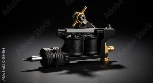 tattoo machine with gold details