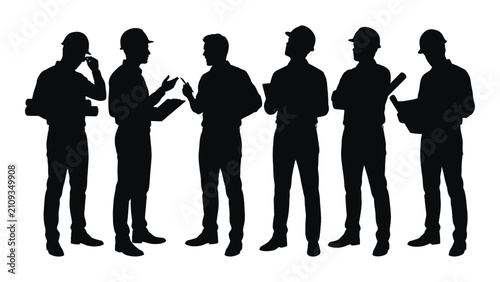 Konstfotografi Silhouette of business people standing and talking