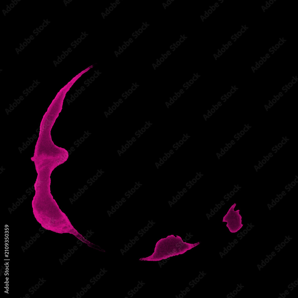 Obraz premium Magenta Neon Particle Incomplete Circle on Black Background