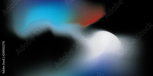 Obraz na plátne Abstract ethereal glow with vibrant blue, red, and white gradients against a dark background, creating a dreamlike and luminous visual effect