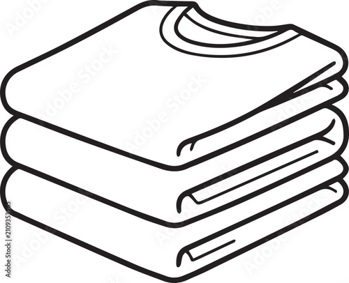 Vector illustration of folded laundry or stacked fabric