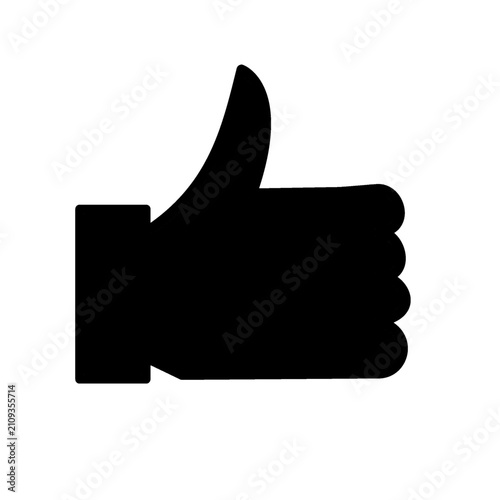 thumbs up success black silhouette gesture like 