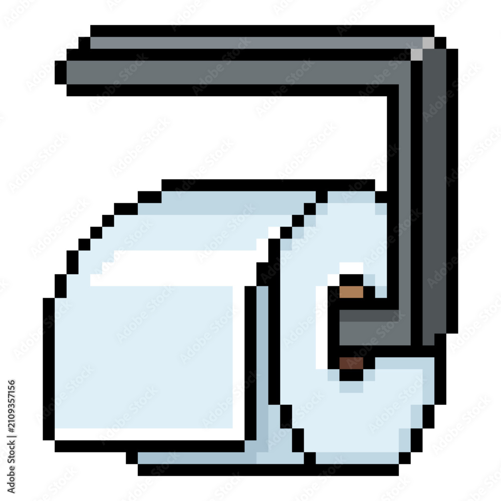 Fototapeta premium Vector Toilet Paper Pixel Art Icon