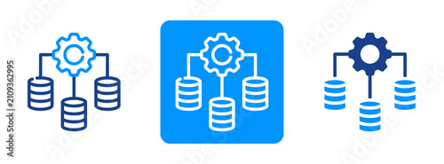 Quadro su tela Data Distribution Icon In Dual Tone Style